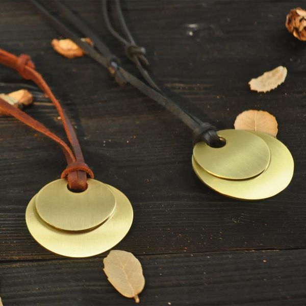 chains han edition fashion accessories metal pendant brown leather necklace restoring ancient ways round pendants, Silver
chains han edition fashion accessories metal pendant brown leather necklace restoring ancient ways round pendants, Silver