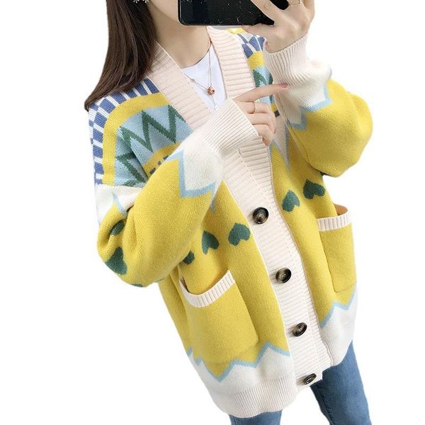 women's knits & tees cardigan sweater thick mid-length spring and autumn 2021 loose-fit knit lazy wind warm female coat, White
women's knits & tees cardigan sweater thick mid-length spring and autumn 2021 loose-fit knit lazy wind warm female coat, White
