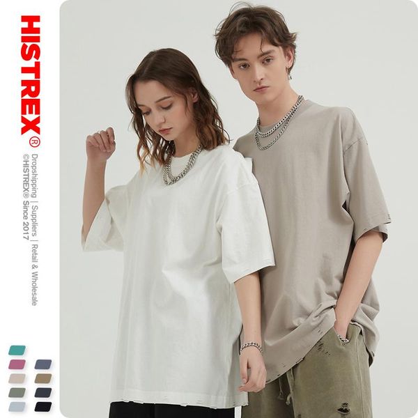 men's t-shirts ripped 100% cotton 230g dropped shoulder vintage men t shirt mens streetwear tee shor tshirt man xb7o6#, White;black
men's t-shirts ripped 100% cotton 230g dropped shoulder vintage men t shirt mens streetwear tee shor tshirt man xb7o6#, White;black