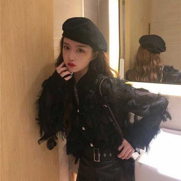 spring long sleeve v neck tassel chiffon shirt slim body hollow out tassel 210601, White
spring long sleeve v neck tassel chiffon shirt slim body hollow out tassel 210601, White