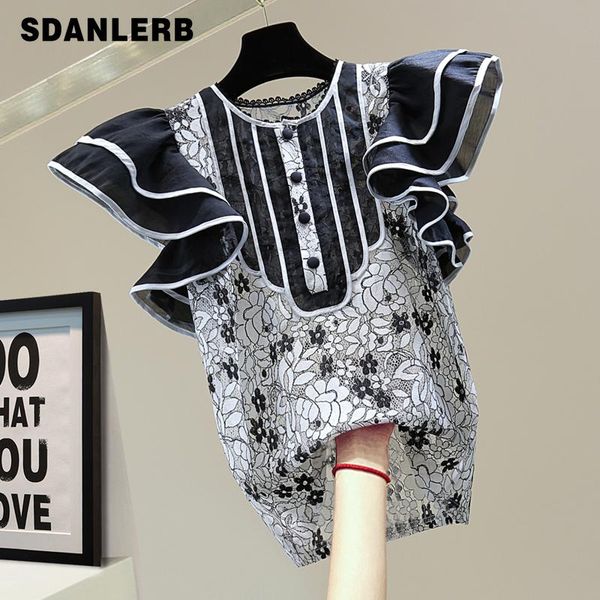 women's blouses & shirts hollow embroidered sleeveless shirt 2021 korean style slimming flounce chiffon stitching contrast see-through, White
women's blouses & shirts hollow embroidered sleeveless shirt 2021 korean style slimming flounce chiffon stitching contrast see-through, White