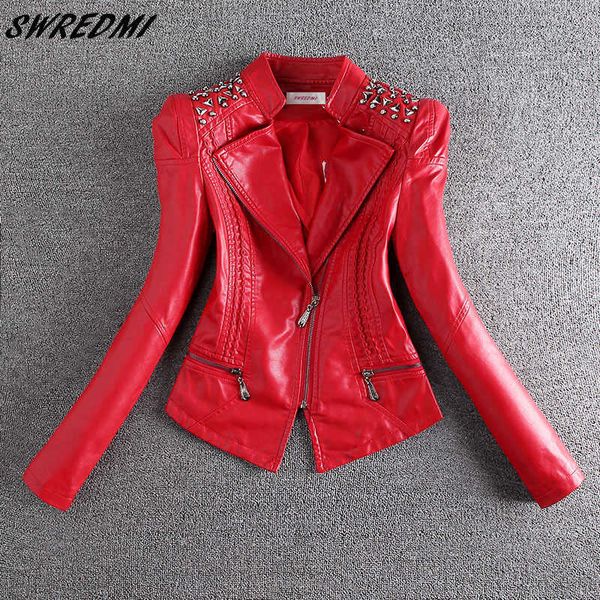 swredmi fashion red motorcycle leather jacket women rivet zippers biker coat plus size s-3xl suede outerwear 210927, Black
swredmi fashion red motorcycle leather jacket women rivet zippers biker coat plus size s-3xl suede outerwear 210927, Black