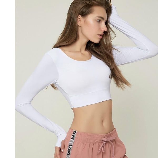 arrival women yoga shirt stretchy long sleeve breathable running cycling crop high elastic backless slim fit sportswear outfits, White;red
arrival women yoga shirt stretchy long sleeve breathable running cycling crop high elastic backless slim fit sportswear outfits, White;red