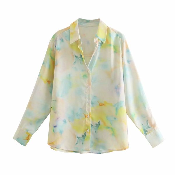 women flowing tie-dye blouse shirt long sleeves collared loose elegant fashion woman 210420, White
women flowing tie-dye blouse shirt long sleeves collared loose elegant fashion woman 210420, White