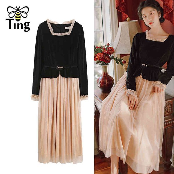 sweet egirl lady vintage square neck velvet patchwork mesh casual dress elegant midi long spring autumn young mori 210513, Black;gray
sweet egirl lady vintage square neck velvet patchwork mesh casual dress elegant midi long spring autumn young mori 210513, Black;gray