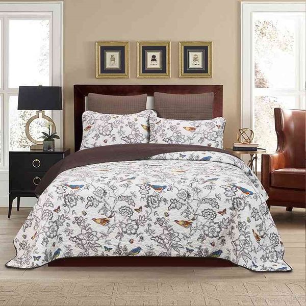 100% cotton flower birds printed size quilted home antique chic reversible bedspread set pillow shams
100% cotton flower birds printed size quilted home antique chic reversible bedspread set pillow shams