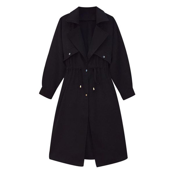 women's trench coats xfpv 2021 autumn winter fashion korean large size medium long pleated coat sleeve turn down collar sm531, Tan;black
women's trench coats xfpv 2021 autumn winter fashion korean large size medium long pleated coat sleeve turn down collar sm531, Tan;black