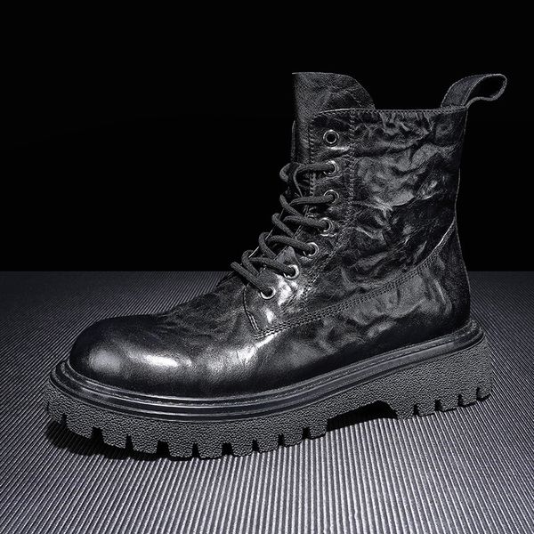 winter martin british style warm high board shoes seven hole lace up short tube men's boots men's leather boots, Black
winter martin british style warm high board shoes seven hole lace up short tube men's boots men's leather boots, Black