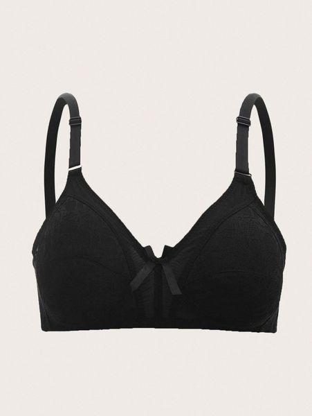 plus bow decor bra s1xi#, Black;white
plus bow decor bra s1xi#, Black;white