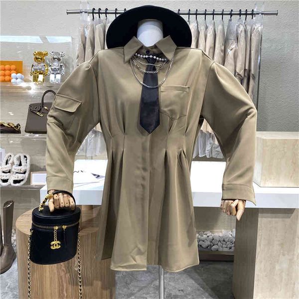 dresses nicho design college style tie chain decoration waist bubble slimming feminine skirt beautiful dress work done with tools, Black;gray
dresses nicho design college style tie chain decoration waist bubble slimming feminine skirt beautiful dress work done with tools, Black;gray
