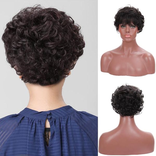 synthetic wigs difei short curly wig brown black hair for women heat resistant fiber daily party
synthetic wigs difei short curly wig brown black hair for women heat resistant fiber daily party