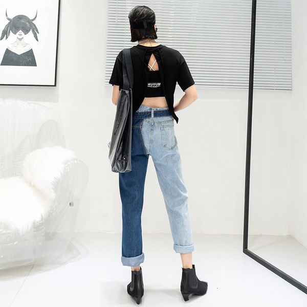 jeans spring 2021 fashion high waist slash hit color detachable straight blue female jeans sc08
jeans spring 2021 fashion high waist slash hit color detachable straight blue female jeans sc08
