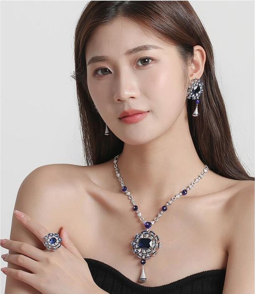 europe america fashion style jewelry sets lady womens 3a zircon synthetic sapphire brass gold-plated necklace earrings ring size 6-8, Silver
europe america fashion style jewelry sets lady womens 3a zircon synthetic sapphire brass gold-plated necklace earrings ring size 6-8, Silver