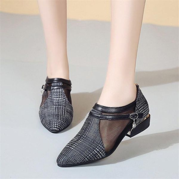 dress shoes spring women gingham zipper pus elegant rhinestone square heel female breathable mesh pumps, Black
dress shoes spring women gingham zipper pus elegant rhinestone square heel female breathable mesh pumps, Black