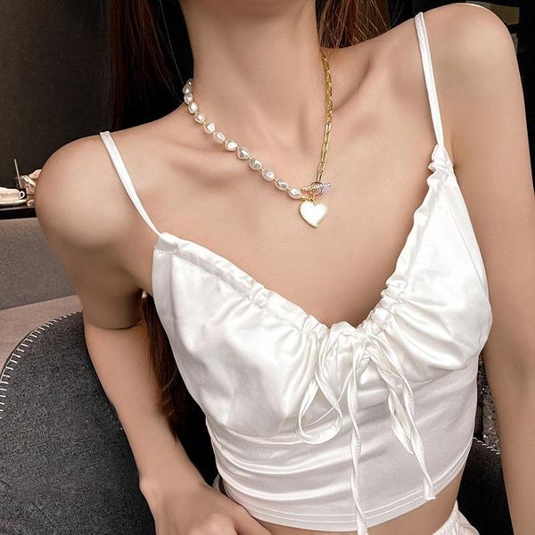 chains 2021 necklace trendy light luxury jewelry for women love heart clavicle girls stitching imitation pearl chain necklaces, Silver
chains 2021 necklace trendy light luxury jewelry for women love heart clavicle girls stitching imitation pearl chain necklaces, Silver