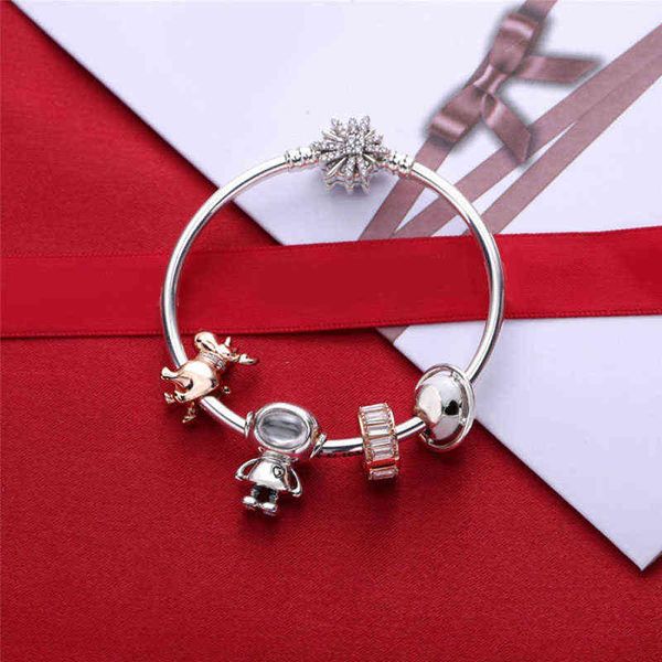finished complete 925 sterling silver bracelet with charms for women fit european pandora charm beads jewelry-astronaut, Black
finished complete 925 sterling silver bracelet with charms for women fit european pandora charm beads jewelry-astronaut, Black