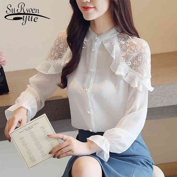 solid stand collar chiffon blouse women spring long sleeve shirt korean office lady lace white loose 7959 50 210521
solid stand collar chiffon blouse women spring long sleeve shirt korean office lady lace white loose 7959 50 210521