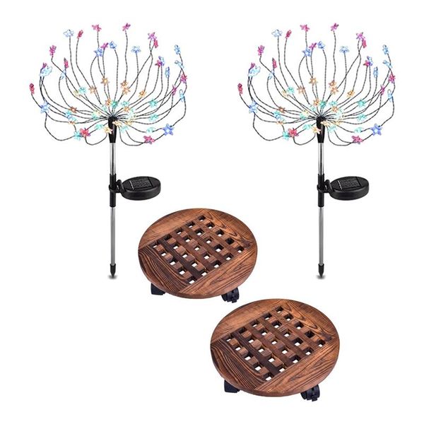 2pcs 12 inch rolling wooden planter plant stand with wheels & 60 led solar firework lights garden decoration lawn lamps
2pcs 12 inch rolling wooden planter plant stand with wheels & 60 led solar firework lights garden decoration lawn lamps