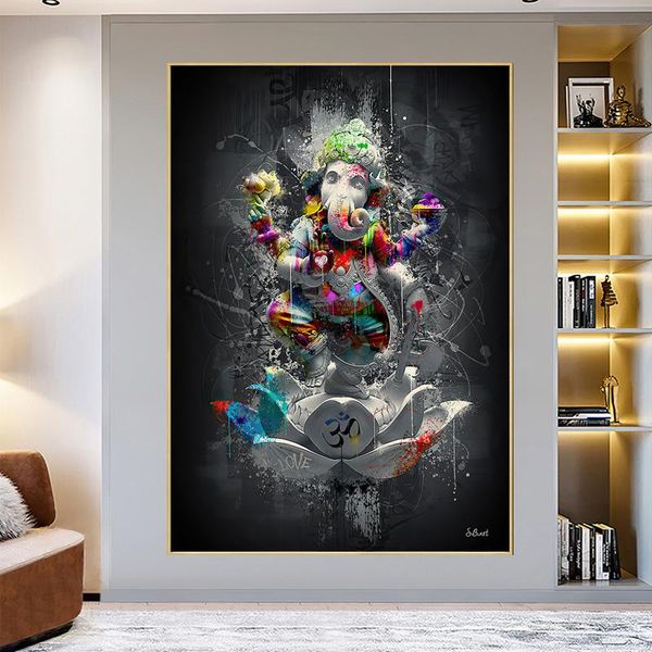 paintings graffiti canvas painting hindu elephant god wall art religion ganesha lotus poster print picture for living room home decor
paintings graffiti canvas painting hindu elephant god wall art religion ganesha lotus poster print picture for living room home decor