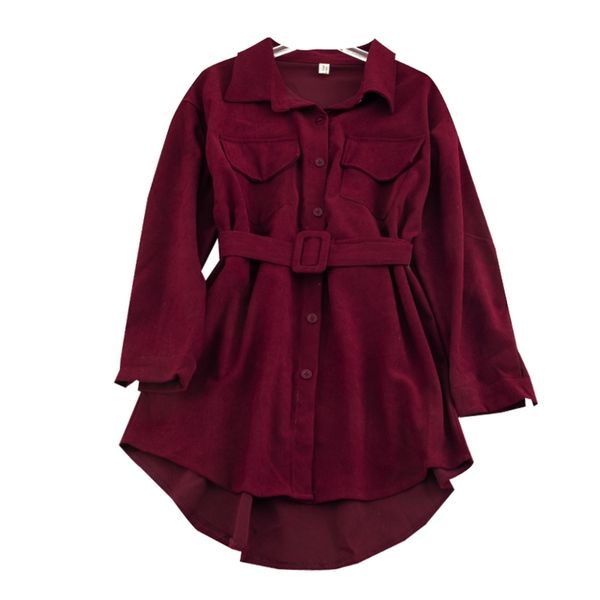 women's corduroy shirt autumn winter turn-down collar long sleeve double pocket sashes waist wild loose jacket ml421 210506, White
women's corduroy shirt autumn winter turn-down collar long sleeve double pocket sashes waist wild loose jacket ml421 210506, White