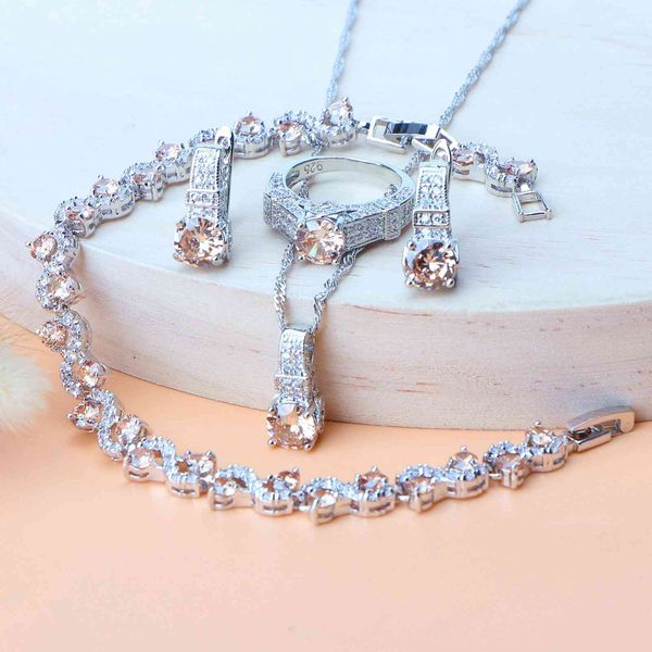wedding champagne zircon silver 925 sets bridal jewelry for women bracelet rings earrings pendant necklace set gifts box
wedding champagne zircon silver 925 sets bridal jewelry for women bracelet rings earrings pendant necklace set gifts box