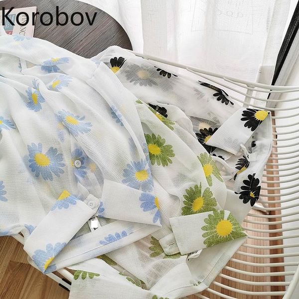 women's blouses & shirts korobov korean women long sleeve flower print vintage single breasted feamle summer thin blusas mujer, White
women's blouses & shirts korobov korean women long sleeve flower print vintage single breasted feamle summer thin blusas mujer, White
