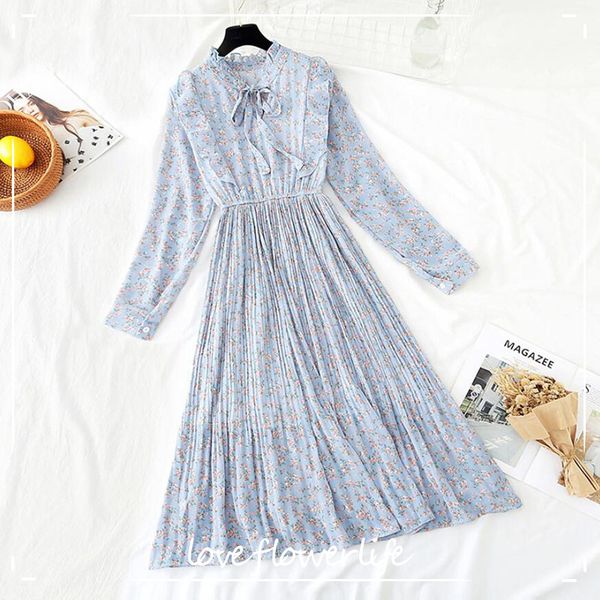 autumn floral print pleated chiffon dress women casual long sleeve elastic waist elegant dress female mid-calf vestidos 210521, Black;gray
autumn floral print pleated chiffon dress women casual long sleeve elastic waist elegant dress female mid-calf vestidos 210521, Black;gray
