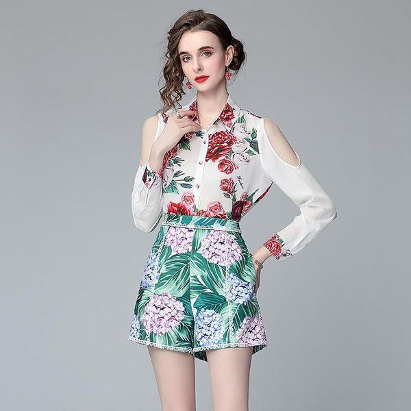 menahem 2021 women off the shoulder long sleeve chiffon flower shirt + pocket hydrangea print green shorts two piece set women's tracks, Gray
menahem 2021 women off the shoulder long sleeve chiffon flower shirt + pocket hydrangea print green shorts two piece set women's tracks, Gray