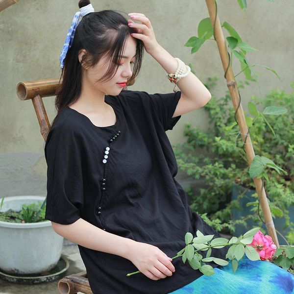 johnature casual simple cotton linen irregular drawstring women tshirt summer fashion stand short sleeve t shirt women 210521, White
johnature casual simple cotton linen irregular drawstring women tshirt summer fashion stand short sleeve t shirt women 210521, White