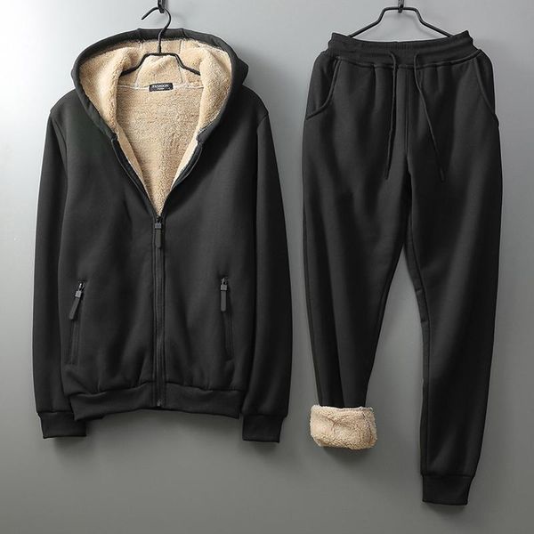 men's tracksuits winter men set 2021 warm tracksuit lamb cashmere hoodies sweatpants clothes sets zipper mens sports suit, Gray
men's tracksuits winter men set 2021 warm tracksuit lamb cashmere hoodies sweatpants clothes sets zipper mens sports suit, Gray
