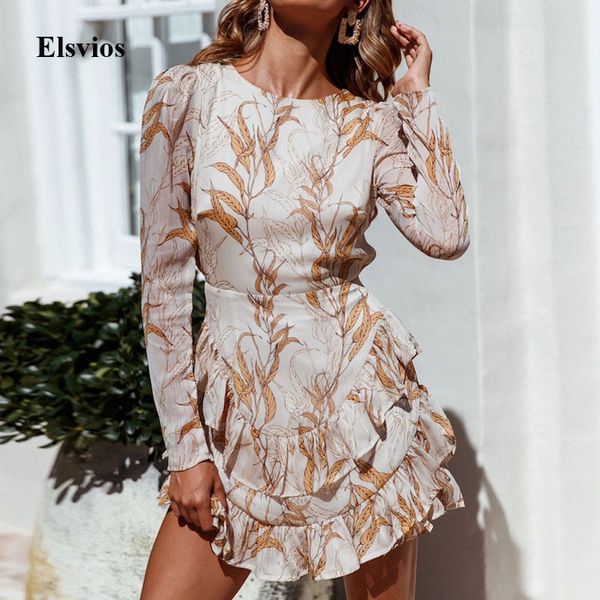 casual dresses 2021 summer backless print lady chiffon elegant o-neck women party spring long sleeve ruffle mini vestido chjm, Black;gray
casual dresses 2021 summer backless print lady chiffon elegant o-neck women party spring long sleeve ruffle mini vestido chjm, Black;gray