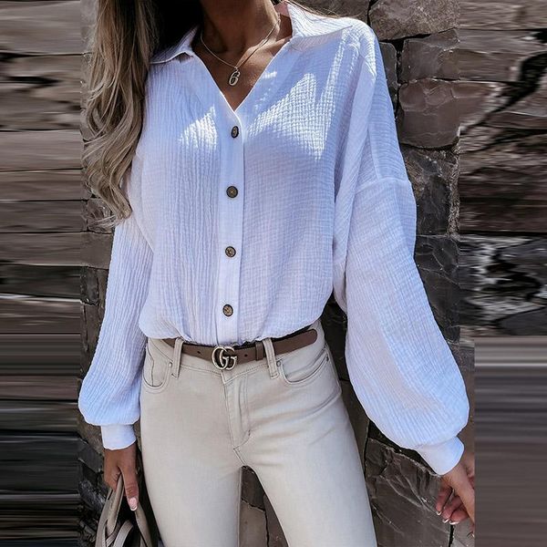 women's blouses & shirts shirt lady loose streetwear blusa2021 autumn turn-down collar button blouse women pullover spring lantern long, White
women's blouses & shirts shirt lady loose streetwear blusa2021 autumn turn-down collar button blouse women pullover spring lantern long, White