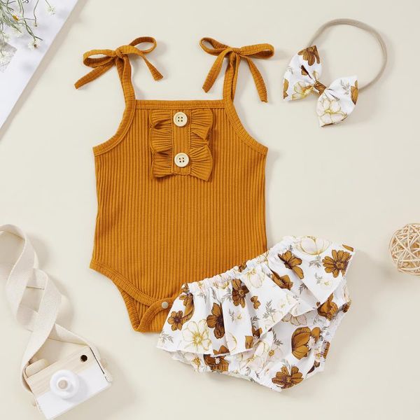 clothing sets 3pcs summer cute baby girls clothes sweet solid color suspender jumpsuit and ruffle shorts with headband casual toddler suit, White
clothing sets 3pcs summer cute baby girls clothes sweet solid color suspender jumpsuit and ruffle shorts with headband casual toddler suit, White