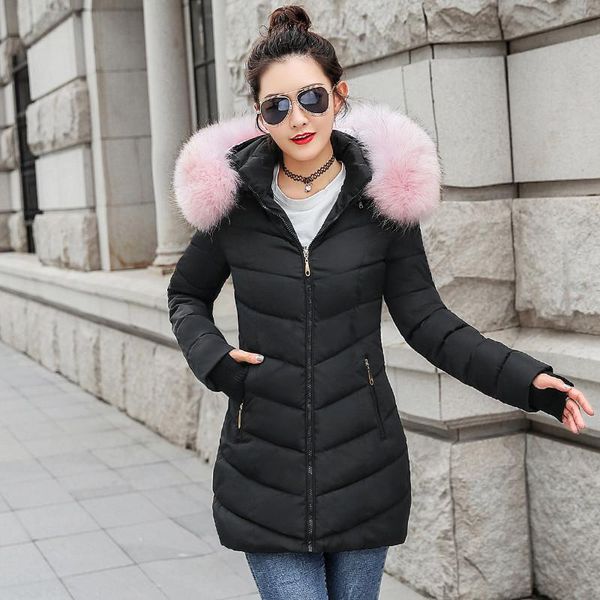 women's down & parkas large size 3xl jacket winter fur collar hooded long coat female jackets warm cotton padded outerwear, Black
women's down & parkas large size 3xl jacket winter fur collar hooded long coat female jackets warm cotton padded outerwear, Black