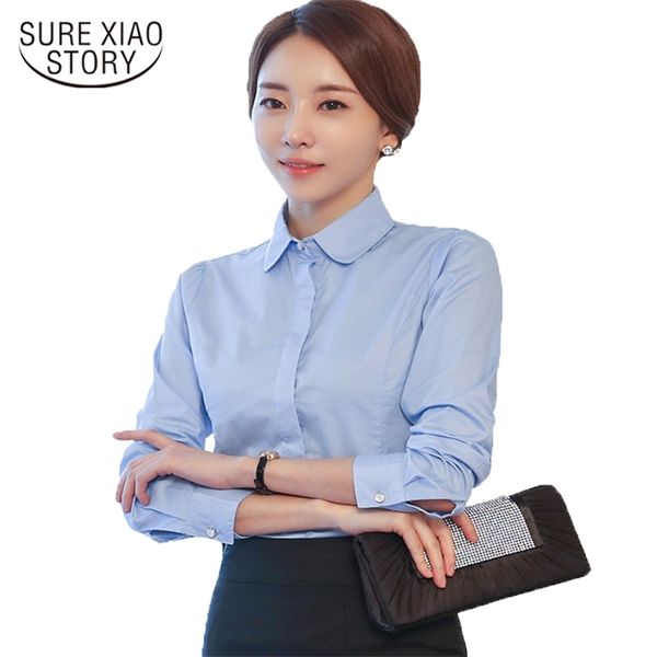 women blouse fall collar shirt office lady blousas long sleeved white blue thin d38 30 210506
women blouse fall collar shirt office lady blousas long sleeved white blue thin d38 30 210506