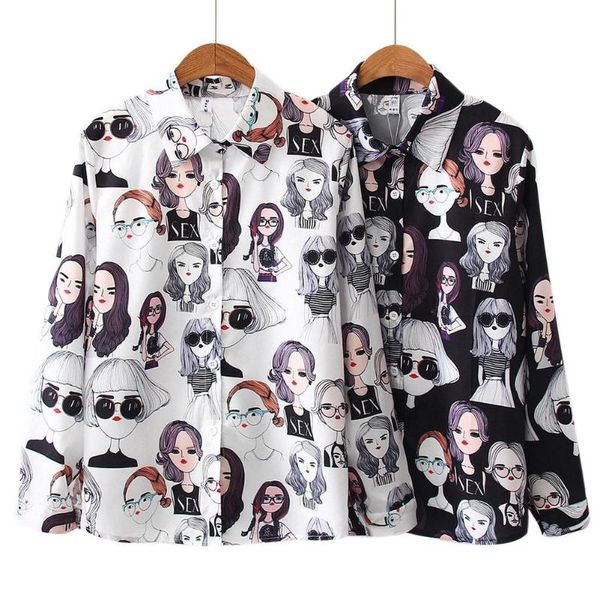 women's blouses & shirts single-breasted shirt fashion vintage girls print buttons long sleeve design blouse woman lady clothing wholes, White
women's blouses & shirts single-breasted shirt fashion vintage girls print buttons long sleeve design blouse woman lady clothing wholes, White