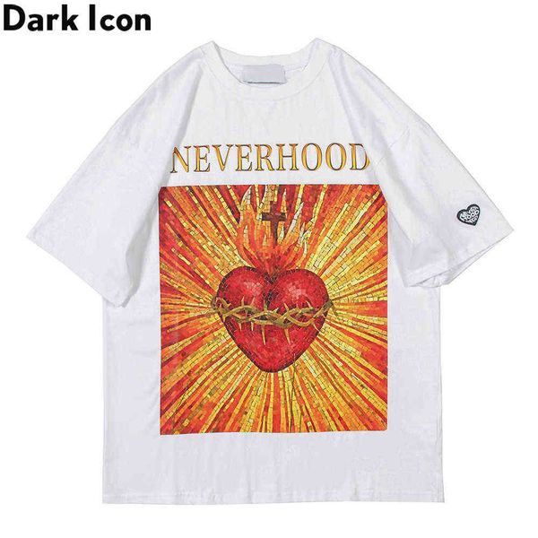 red heart tshirt for men women short sleeved streetwear men's t-shirts cotton tee 210603, White;black
red heart tshirt for men women short sleeved streetwear men's t-shirts cotton tee 210603, White;black