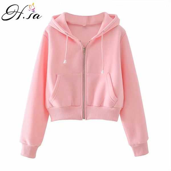 hsa autumn sping short sweatwear women hoodies girls solid color zipper casual korean style cardigan ropa de mujer 210417, White;black
hsa autumn sping short sweatwear women hoodies girls solid color zipper casual korean style cardigan ropa de mujer 210417, White;black