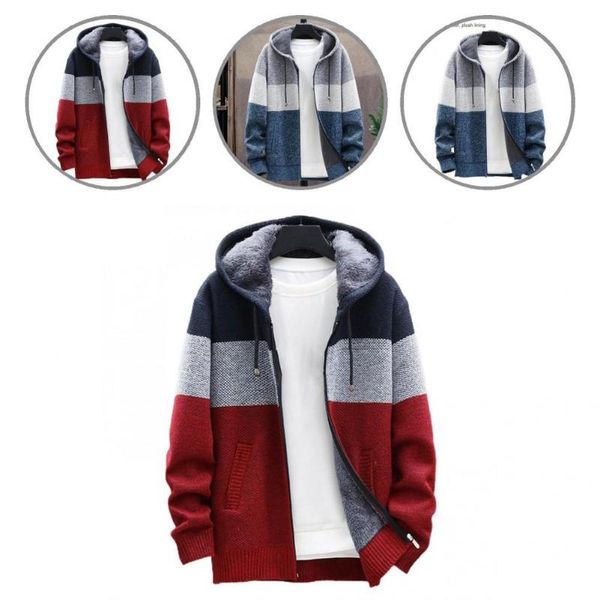 men's jackets autumn winter casual color block zipper warm knitted coat comfortable sweater thicken for travel, Black;brown
men's jackets autumn winter casual color block zipper warm knitted coat comfortable sweater thicken for travel, Black;brown