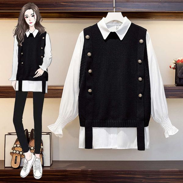 women's sweaters sweatersearly spring large size women's wear western style age reducing thin shirt fat sister knitted vest two pi, White;black
women's sweaters sweatersearly spring large size women's wear western style age reducing thin shirt fat sister knitted vest two pi, White;black