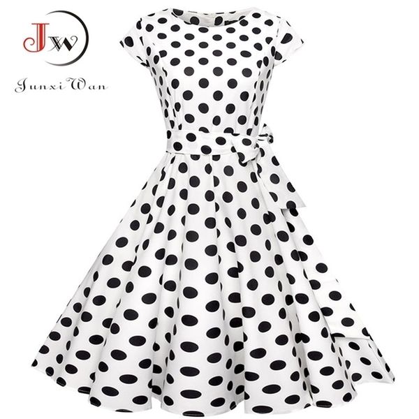 black white polka dot vintage dress summer women floral print short sleeve retro robe rockabilly dresses party jurkjes, Black;gray
black white polka dot vintage dress summer women floral print short sleeve retro robe rockabilly dresses party jurkjes, Black;gray