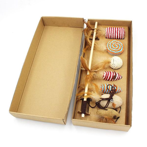 cat toys 7pcs toy suit bell feather wood pole paper rope and cotton linen ticking stick pet supplies set
cat toys 7pcs toy suit bell feather wood pole paper rope and cotton linen ticking stick pet supplies set