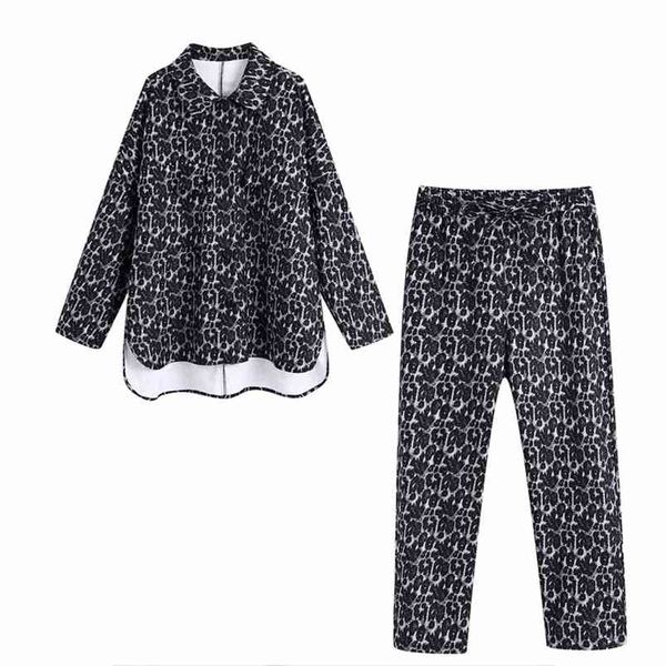 women autumn leopard loose 2-piece sets shirts outerwear and elastic waist pants female fashion street two-piece set suits 210513, White
women autumn leopard loose 2-piece sets shirts outerwear and elastic waist pants female fashion street two-piece set suits 210513, White