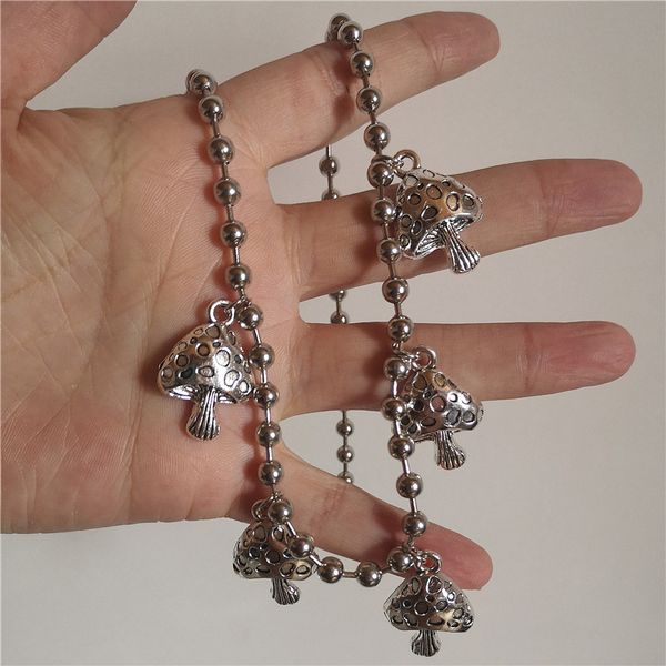vintage stainless steel mushroom pendant thick beads chain necklace for women egirl cool goth punk hip hop trendy street jewelry, Silver
vintage stainless steel mushroom pendant thick beads chain necklace for women egirl cool goth punk hip hop trendy street jewelry, Silver
