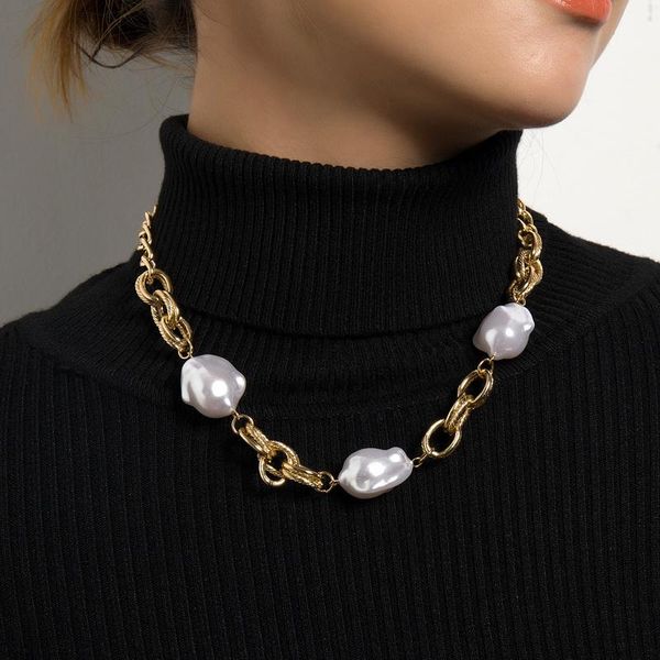 chokers fashion punk baroque pearl thick chain choker necklace for women trendy geometric clavicle collar chocker jewelry gift, Golden;silver
chokers fashion punk baroque pearl thick chain choker necklace for women trendy geometric clavicle collar chocker jewelry gift, Golden;silver
