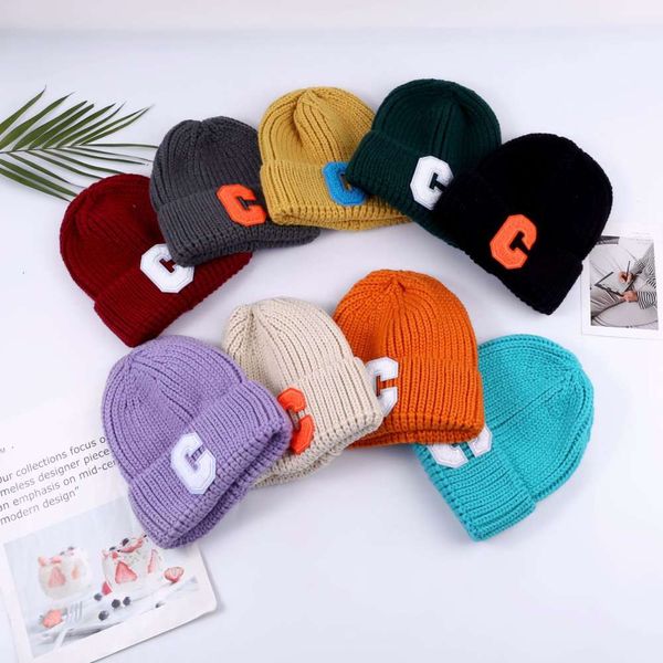 hat version simple large c letter wool autumn winter student knitted children's thickened flanging pullover, Blue;gray
hat version simple large c letter wool autumn winter student knitted children's thickened flanging pullover, Blue;gray