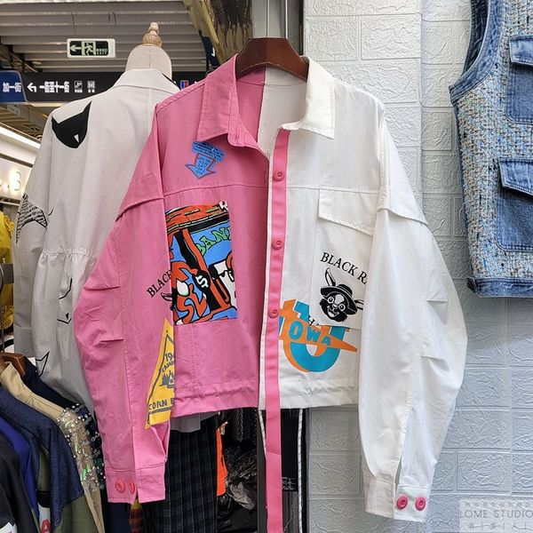 women's jackets female spring loose denim jean jacket redacted color cartoon printing za streetwear harajuku basic clothing 27ut, Black;brown
women's jackets female spring loose denim jean jacket redacted color cartoon printing za streetwear harajuku basic clothing 27ut, Black;brown