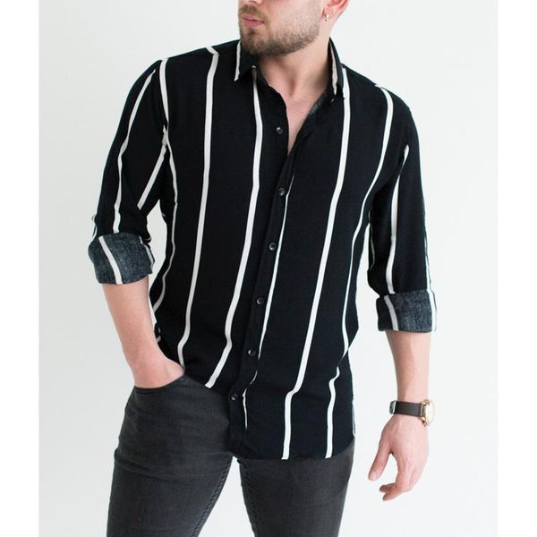 men's casual shirts shirt 2021 autumn thick stripe business long sleeve fashion slim vertical, White;black
men's casual shirts shirt 2021 autumn thick stripe business long sleeve fashion slim vertical, White;black