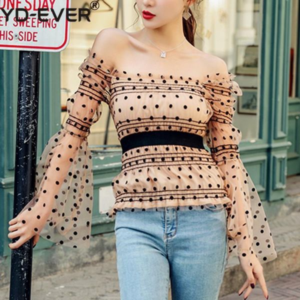 spring summer women's blouse slash neck flare sleeve dots lace casual elegant shirts wild tight bl9190 blouses &, White
spring summer women's blouse slash neck flare sleeve dots lace casual elegant shirts wild tight bl9190 blouses &, White