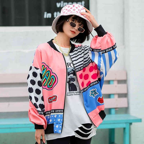 european station tide printed baseball uniform thin women's jacket loose collar foot bf hip-hop bat cardigan sleeve top, Black;brown
european station tide printed baseball uniform thin women's jacket loose collar foot bf hip-hop bat cardigan sleeve top, Black;brown